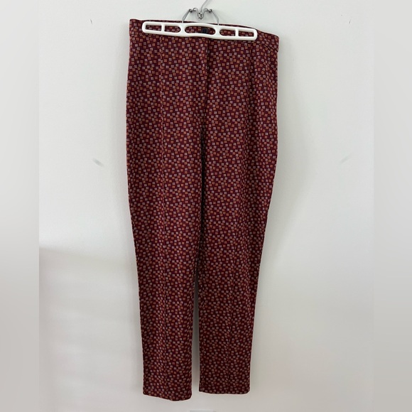 Free People burgundy patterned knit pants size 10 - Picture 1 of 3